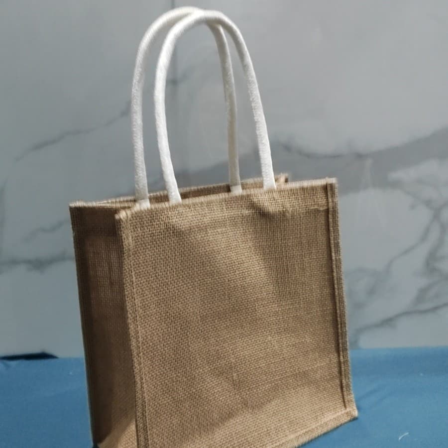 In-stock jute bags same style burlap shopping bags, gift retro linen tote bags, blank hand-painted jute bags