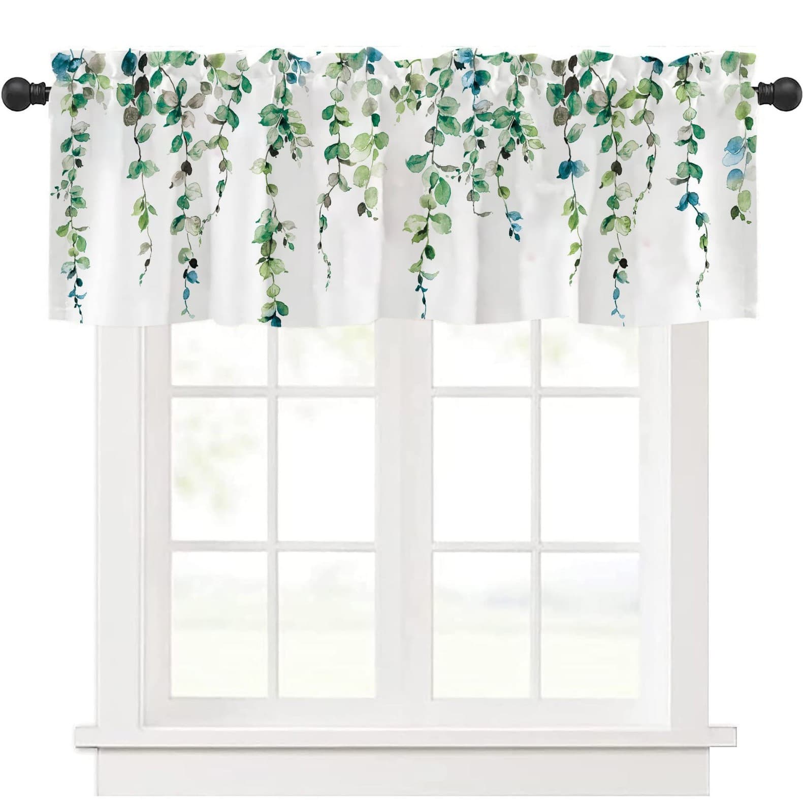 Cross-border Direct Supply Digital Print Filter Light Curtain Window Valance Drape Header Kitchen Dining Room Bathroom Living Room No Drilling