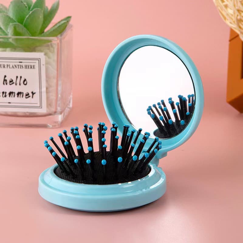 Folding mirror comb, compact, portable, mini air cushion comb, female air bag comb, massage comb, mirror, integrated mirror comb