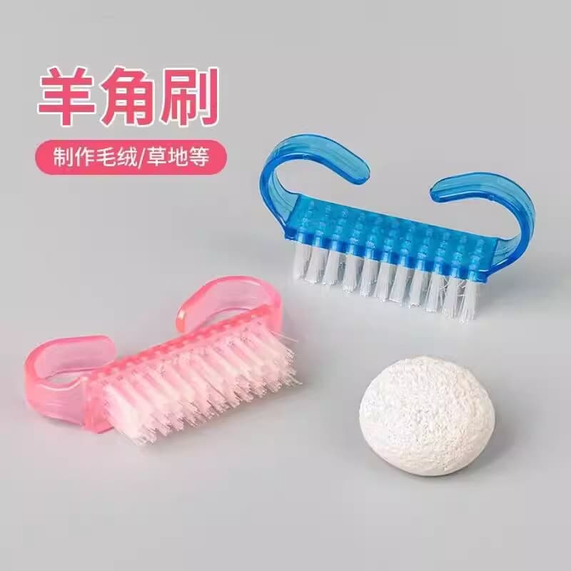 Nail Tool Cleaning Horn Brush, Semi-Transparent Nail Cleaner, Small Horn Brush, Nail Cleaning Brush