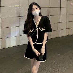 Chanel Style Short Sleeve Jacket Women Design Sense Niche Summer Elegant Women Two-Piece Set Trendy