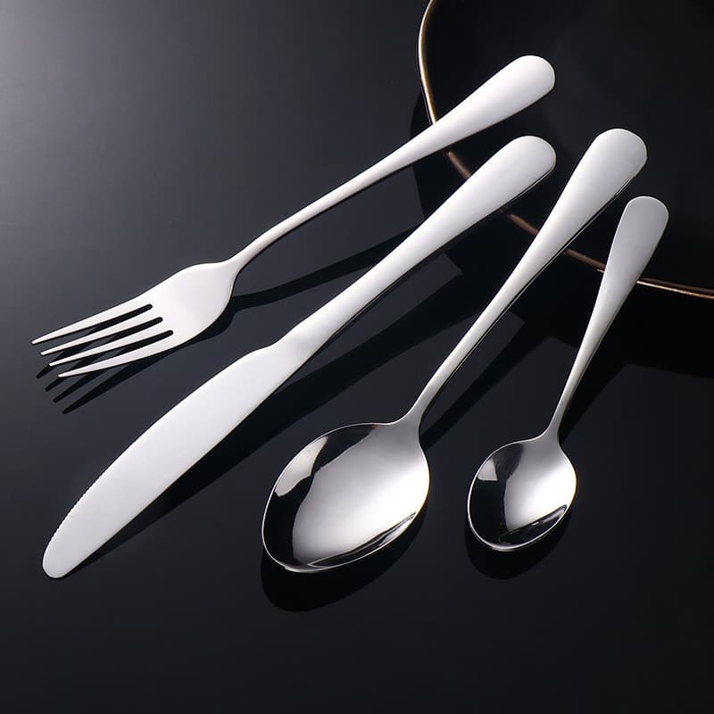 Cross-border Low Price TEMU 1010 Stainless Steel Tableware Coffee Spoon Steak Knife Fork Spoon Dessert Spoon Set