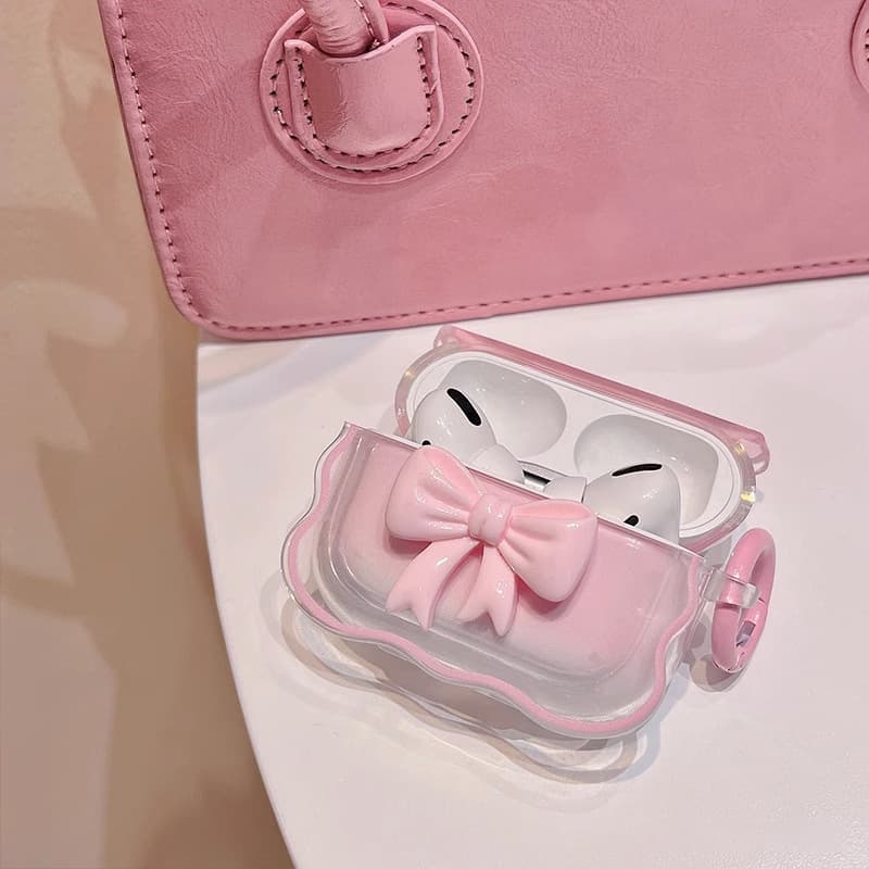 Girl Pink Bow 3D Case for AirPods AirPods Pro Apple AirPods Pro 2
