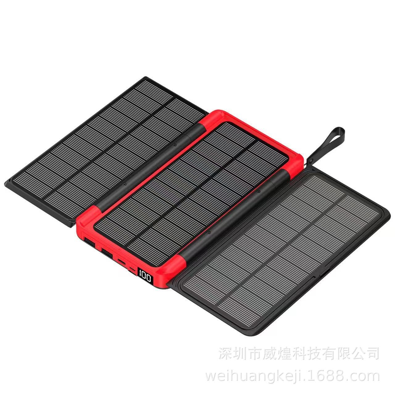 Cross-border hot-selling 20000mAh foldable solar power bank waterproof wireless charging outdoor power supply