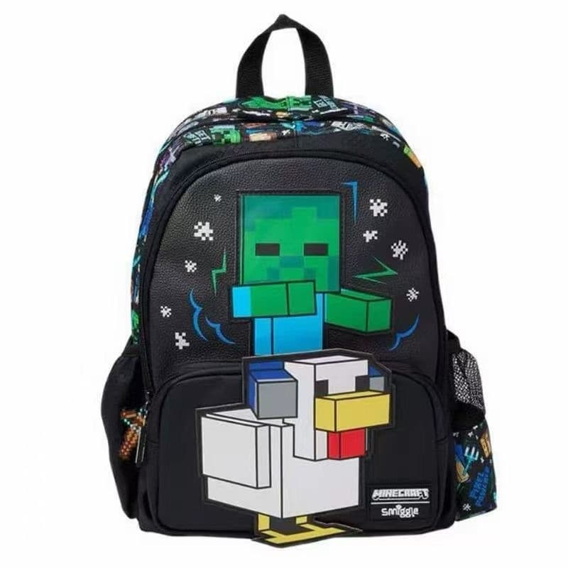 Simggle New Minecraft Kids Backpack Cartoon School Bag Primary School Student Spine Protection Lightweight Children's Backpack