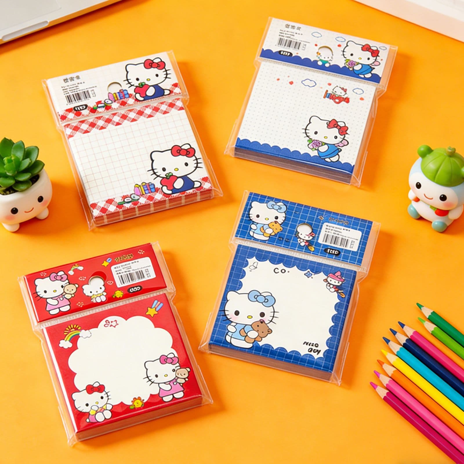 Maipin Stationery Hello Kitty Sticky Notes Pad Student Cartoon KT Cat Colorful Draft Memo Message
