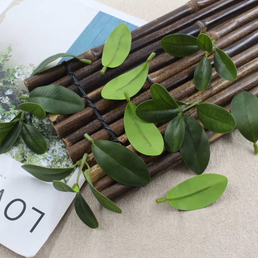 New Artificial Plant Leaf Accessories Twisted Leaves Fake Leaves for Home Decoration Plant Wall Decoration Green Leaves Wholesale
