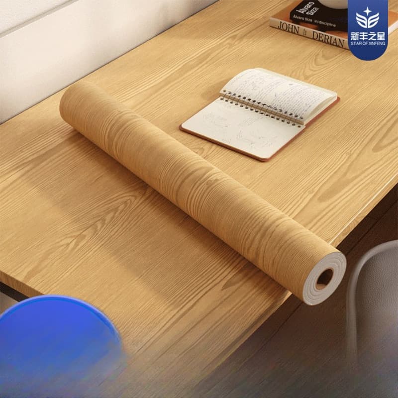 Wood Grain Desktop Sticker Self-Adhesive Imitation Wood Study Table Office Desk Walnut Color Furniture Renovation Color Change Sticker
