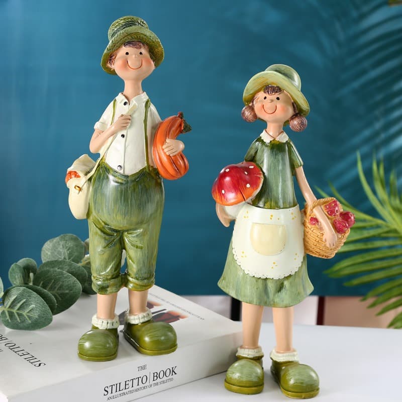 Rustic Style Cartoon Children's Craftwork Decorative Ornaments Creative Home Resin Living Room Entrance Decoration Accessories