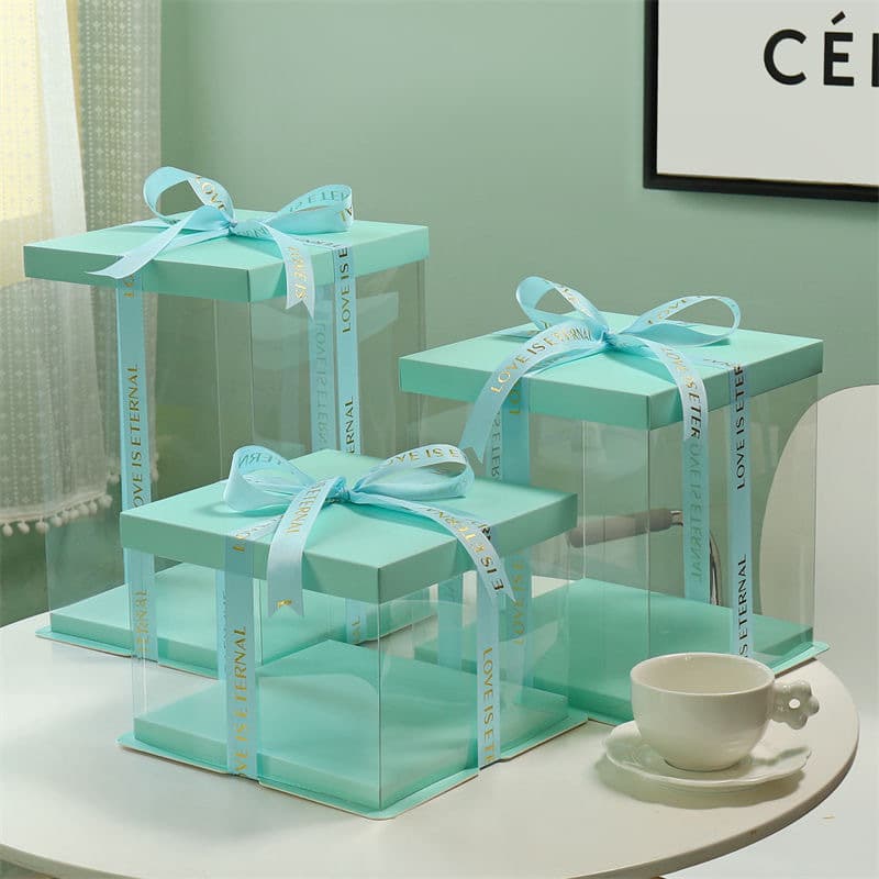 Trendy Cake Box Handheld Packaging Box Gift Birthday Gift 4-inch 6-inch 8-inch Dessert Gift Box Sweet Treats Biodegradable