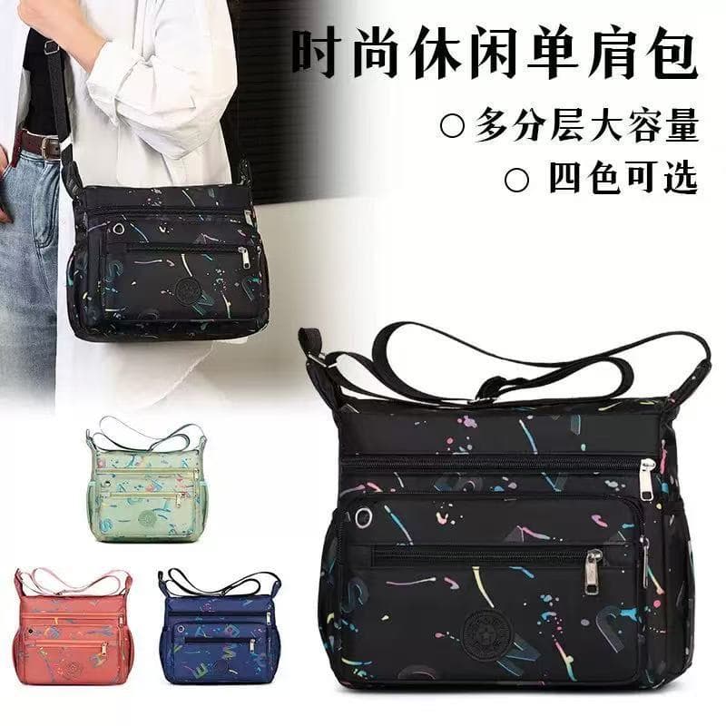 New cross-border trade fashion commuter casual large capacity multi-compartment women's shoulder bag printed outdoor mother bag