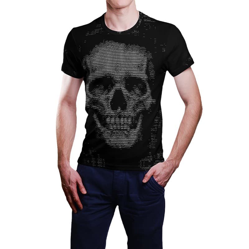 2023 New Gothic Skull Goth Skeletor Skull Cross-Border Trade Men's T-Shirt Wholesale