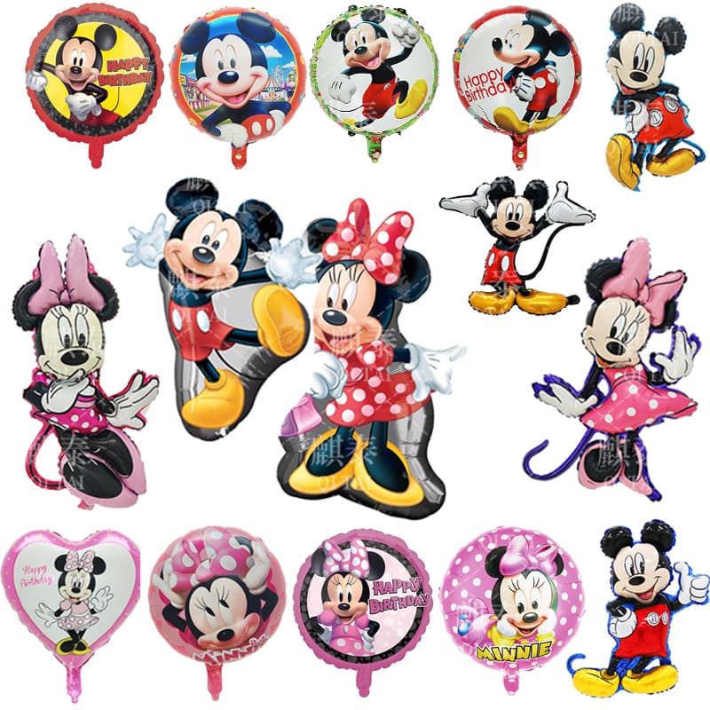 Aluminum film balloon cross-border cartoon three-dimensional Mickey and Minnie standing balloon birthday party children's day layout balloon