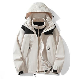 New Autumn/Winter Outdoor 3-in-1 Men's Jacket, Couple Style, Detachable Two-Piece with Inner Lining