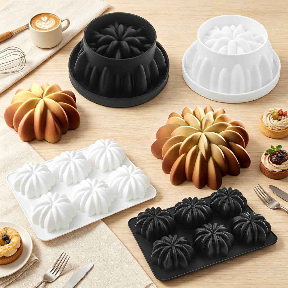 Shenhong's new 6-piece glorious flower silicone mold mousse cake mold French sweet baking tool chocolate