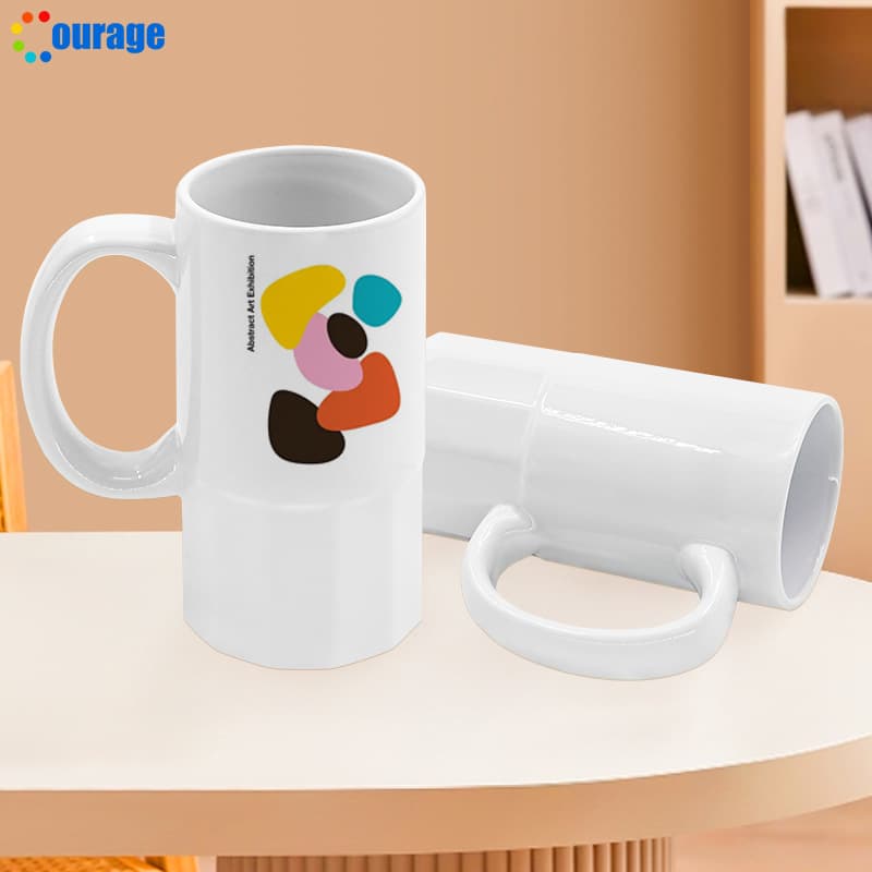 Creative ceramic mug, large-capacity ceramic beer mug, ceramic household water cup, picture printing, thermal transfer consumables
