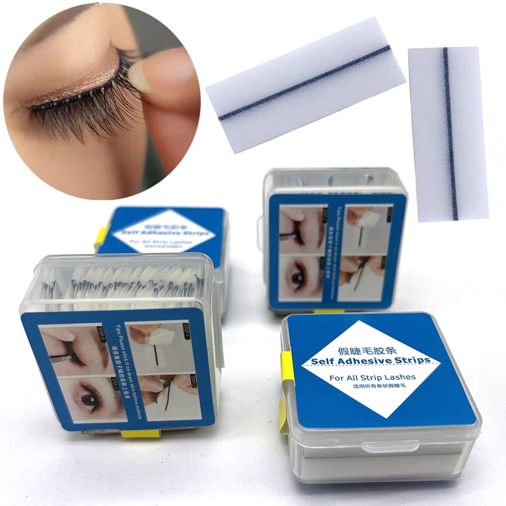 Self-Adhesive Eyelash Strips, False Eyelash Glue Alternative, No-Glue Wearable False Lashes, Self-Adhesive Eyelash Strips