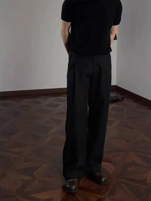 Old Money Style Linen Wide-Leg Casual Pants Men's Summer Thin High-End Men's Trousers High-Waist Straight Suit Pants