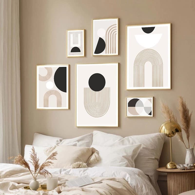 Modern Minimalist Morandi Abstract Geometric Pattern Nordic Style Bedroom Living Room Background Wall Mural Canvas Print