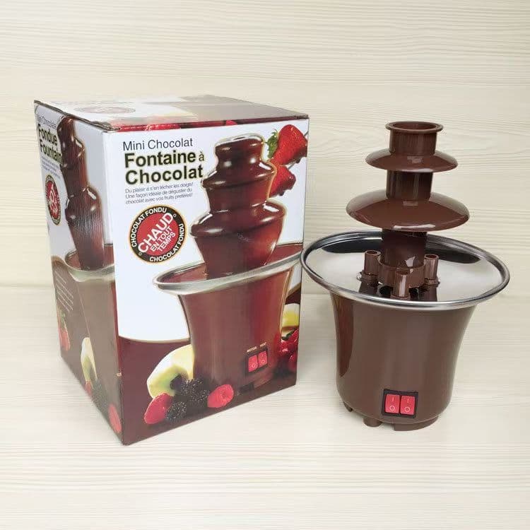 Cross-border Chocolate Fountain Machine, Mini Three-Tier Chocolate Machine, DIY Self-Heating Waterfall Fondue Machine for Kids
