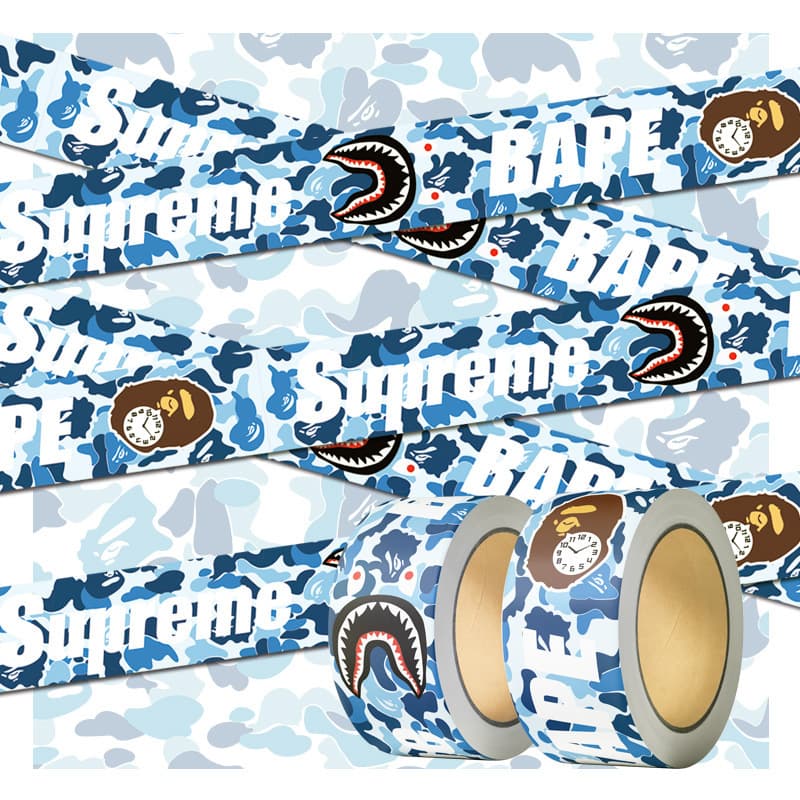 Cartoon Streetwear BAPE Camo Roll Sticker Long Strip PVC Waterproof Luggage Tape Travel Suitcase Sticker