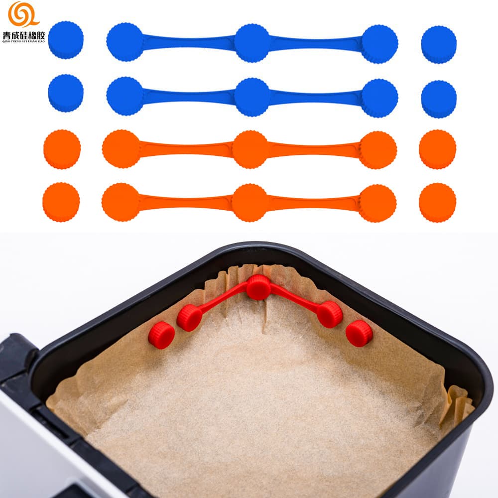 Cross-Border New Product: Air Fryer Magnetic Silicone Clips to Secure Baking Paper and Prevent Burning