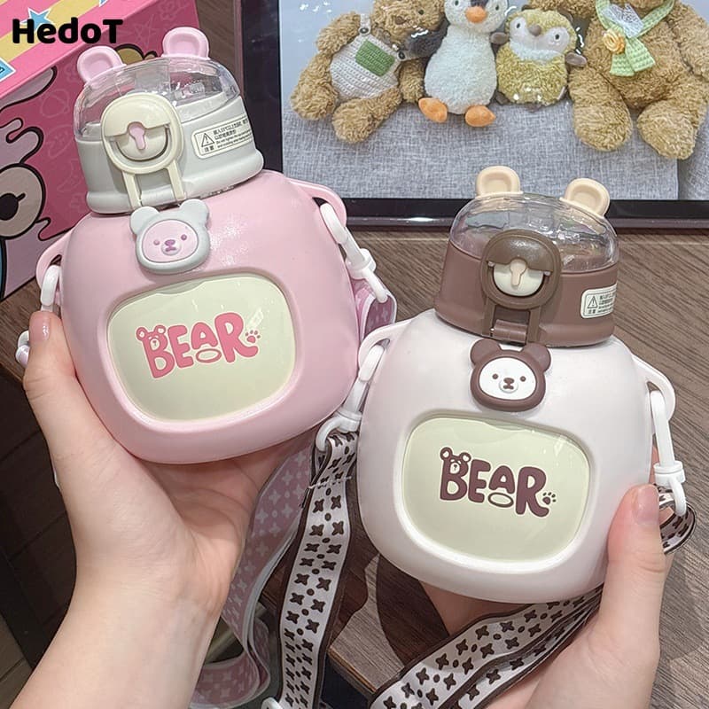 Children's water cup 316 stainless steel cartoon thermos cup cute student pot belly straw school water cup portable cup