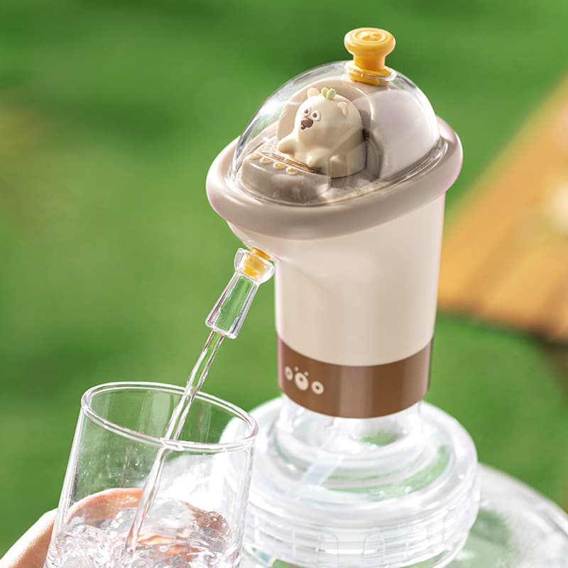 Cute Style Electric Bottled Water Press Pump, Pure Mineral Water Auto Dispenser for Camping Water Extraction Tool