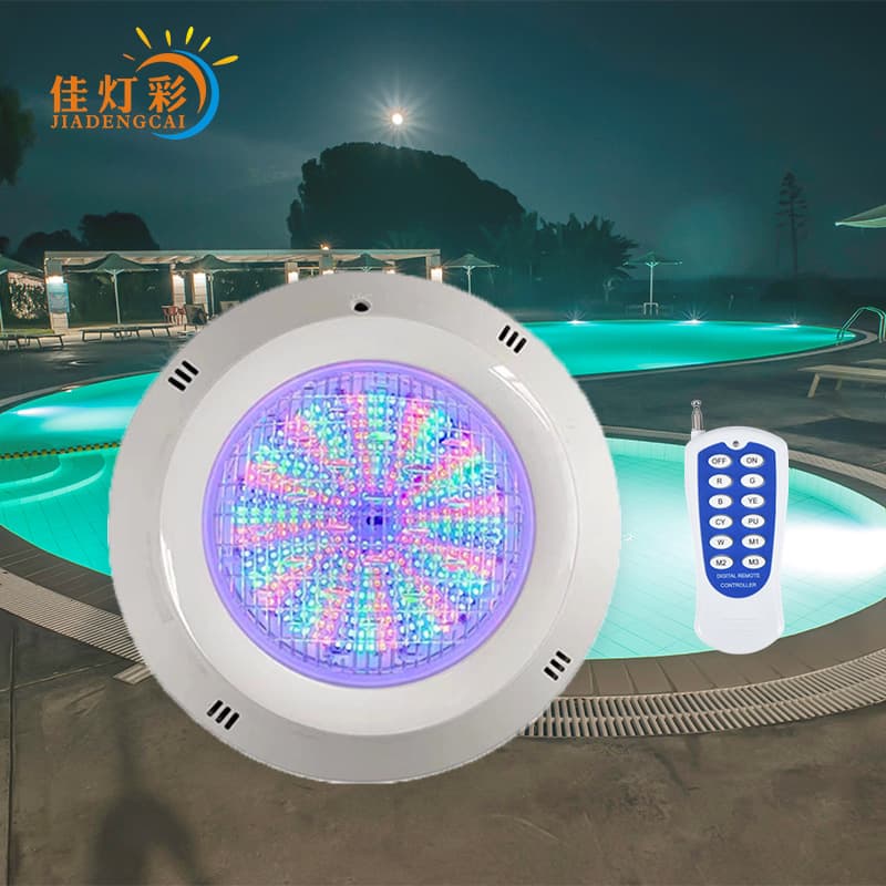 Outdoor fountain water feature pool light, plastic colorful wireless remote control underwater light, wall-mounted underwater wall light wholesale