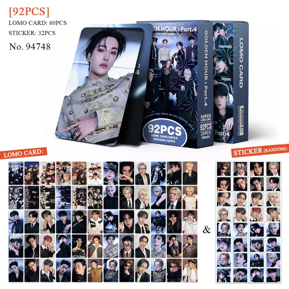 Cross-border spot 92 ATEEZ small cards GOLDENHOUR star part album KPOP peripheral LOMO cards