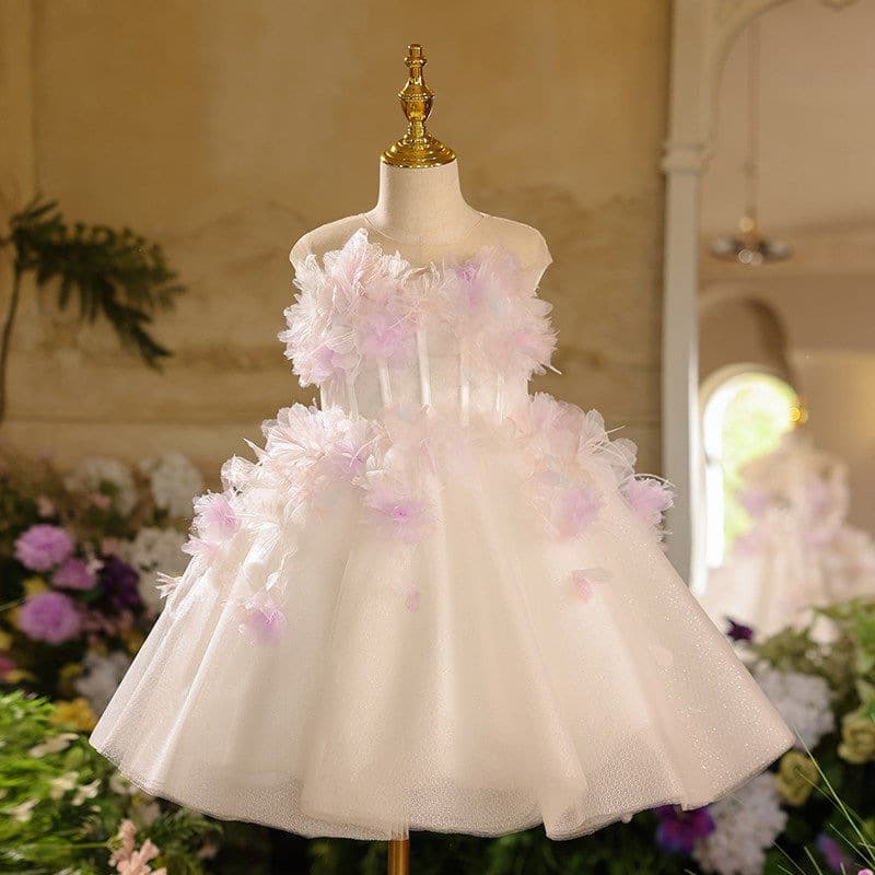 Girl's Luxury Piano Performance Dress, Dreamy Recital Gown, Children's Birthday Host Princess Dress