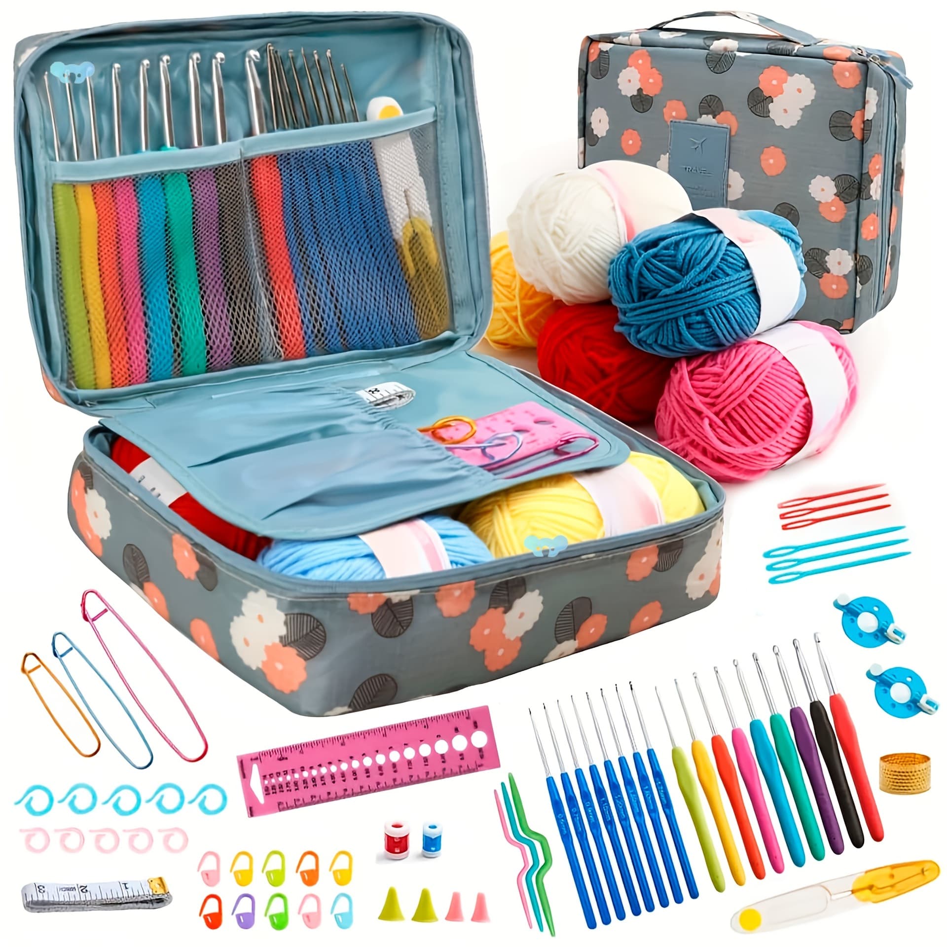 Crochet Starter Kit for Adults Beginners with Yarn Hookcross-border