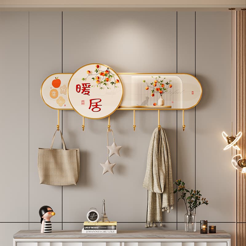Iron Art Decorative Hook, Entryway Key Hook, Wall-Mounted Coat Rack, Creative Light Luxury Entrance Hook