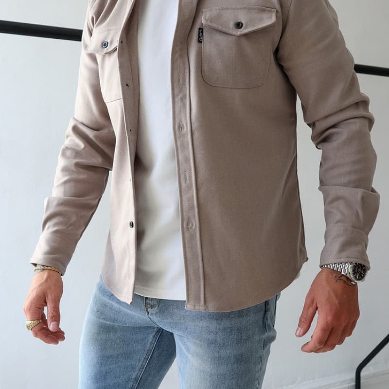 2024 European and American Cross-Border Foreign Trade Amazon Autumn and Winter New European and American Men's Youth Casual Shirts In Stock
