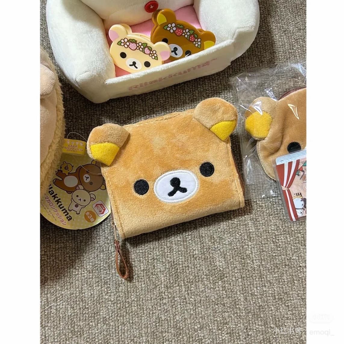 Cute Rilakkuma Plush Wallet Girly Heart Coin Purse Card Bag Japanese Portable Cartoon Storage Bag ID Bag