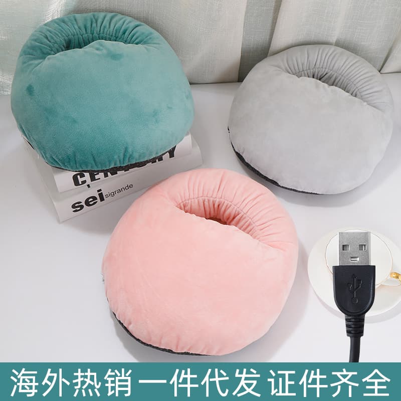 USB foot warmer, portable with power bank, simple winter electric heated foot warmer, plush foot warming miracle wholesale