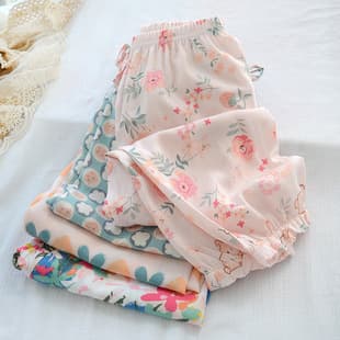 Girl Cotton Silk Harem Pants Children Mosquito-Proof Pants Summer Thin Long Pants Boys Girls Sleep Pants Kids Rayon Pants