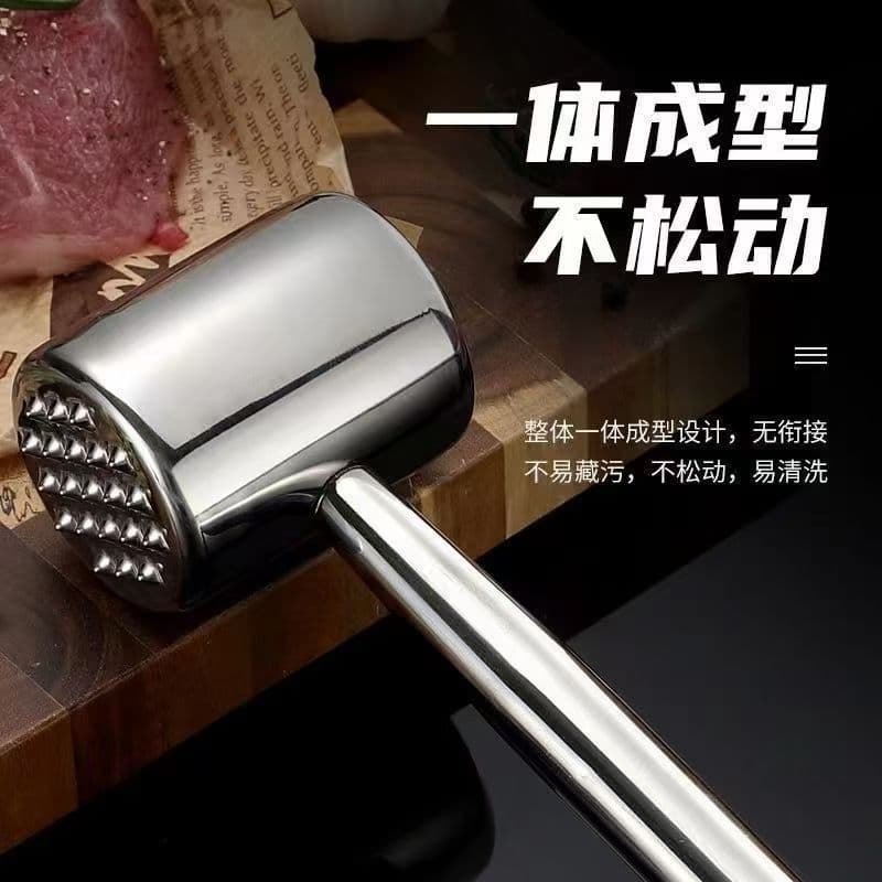 304 Food-grade Stainless Steel Meat Pounder Tenderizer Mallet Large Cutlet Tenderizer Steak Hammer (No Additional Features)