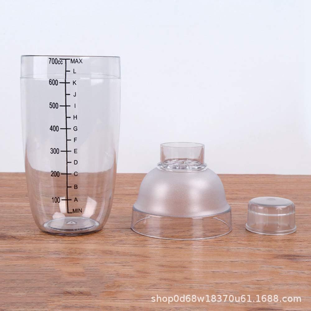 PC Cocktail Shaker Set, Transparent with Measurements, for Lemon Tea and Milk Tea Shops, Thickened Bartender Tool