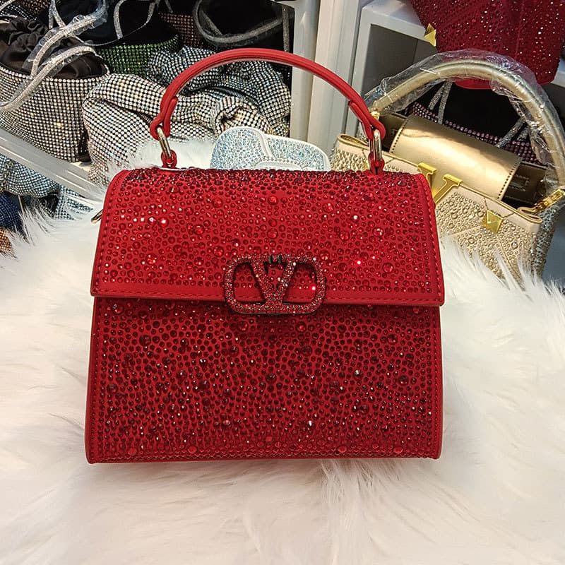 2025 New European and American Diamond-Studded Handbag, Rhinestone Flap, Vintage Shoulder Crossbody Bag, High-End Light Luxury Women's Bag for Cross-Border
