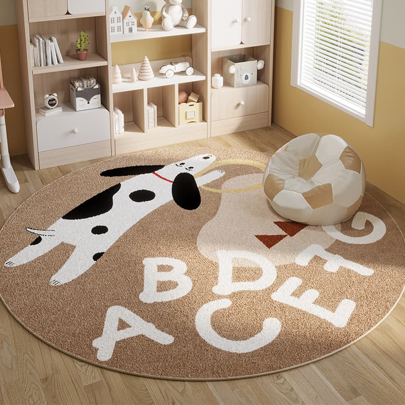 Children's Room Round Carpet, Living Room, Bedroom, Stain-Resistant, Cute, Non-Slip, Water-Absorbent, Hand-Washable, Imitation Cashmere Household Carpet