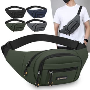 Cross-Border Casual Sports Chest Bag, Outdoor Portable Waist Bag for Work, Trendy Simple Single-Shoulder Crossbody Bag for Men