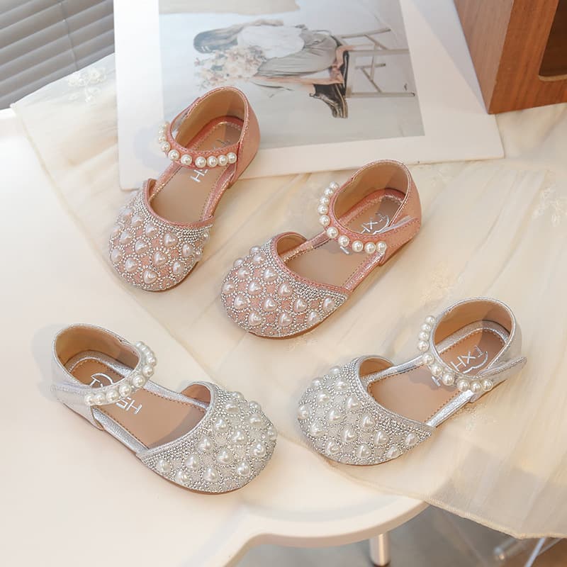 Fashion Heart Princess Shoes 2025 Spring Autumn New Baby Girls Soft Sole Casual Shoes Versatile Mary Jane Toddler Shoes