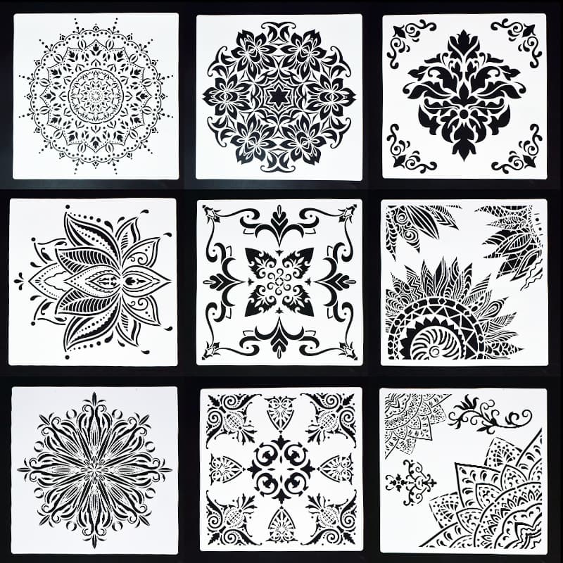 New cross-border spray home decoration template, handmade DIY mandala painting, wall painting, spray painting, graffiti, hollow template
