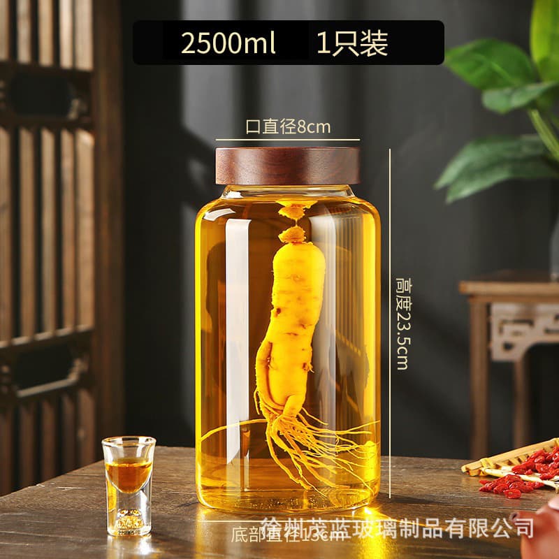 Sealed Glass Wine Jar for Home Brewing, Multi-Size Ginseng Medicinal Wine Container, Premium Empty Bottle Wholesale