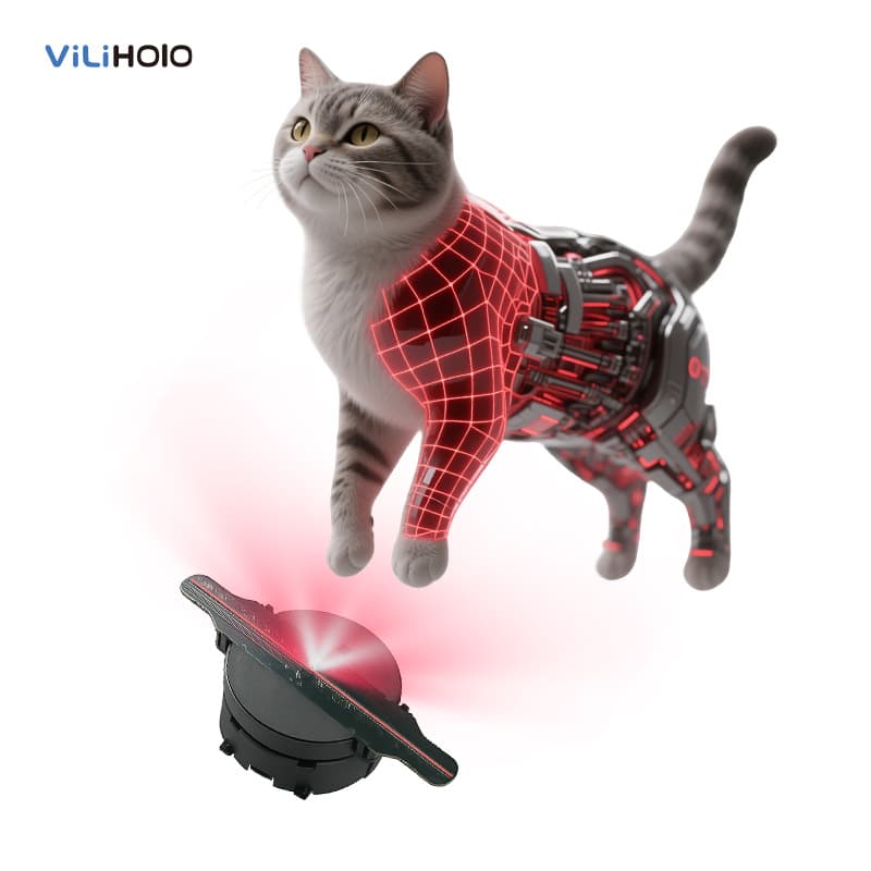 Naked Eye Handheld Mini 3D Holographic Fan Projection, Holographic Small Fan, 3D Image Rotating LED Display Screen