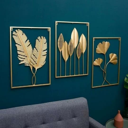 Modern Iron Art Leaf Wall Hanging Sofa Tv Drama Background Wall Entrance Room Decoration Living Room Art