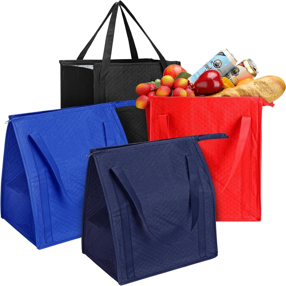 Factory-customized export-oriented dotted pattern insulated and cold-keeping bags, takeaway delivery packaging bags, polka dot pressed cotton non-woven bags