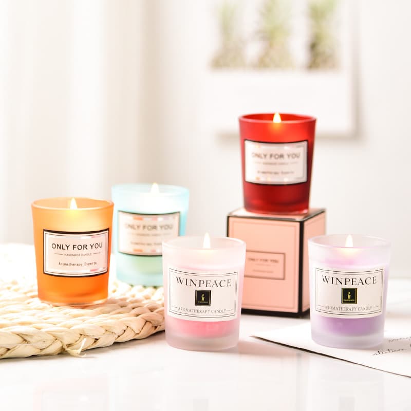 Romantic Aromatherapy Candle Glass Candle Holder Creative Gift Cup Soy Wax Office Decor