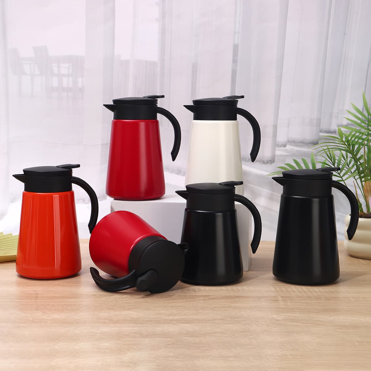 Cross-Border European 304 Stainless Steel Insulated Kettle Large Capacity Double-Layer Vacuum Tea Infuser Pot Home Duckbill Tea Pot